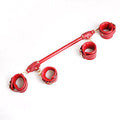 Wooden PU Spreader Bar with 4pcs PU Adjustable Straps,Workout Bar for Home Gym Training Bar,Portable Detachable Pilates Kit - style: Black+Embossed Red Kit