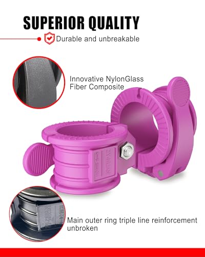 Olympic Barbell Clamps 2 inch Adjustable Barbell Clips Quick Release Pair of Locking Weight Clips for Bars - color: Rose