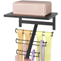 TJ.MOREE 2 Tier Floating Shelf Compatible with Tonal Accessories Wall Mount | Resistance Rack Band Storage Hanger with Shelf Gym Equipment Organizer, Storage Rack for Home Gym,Black