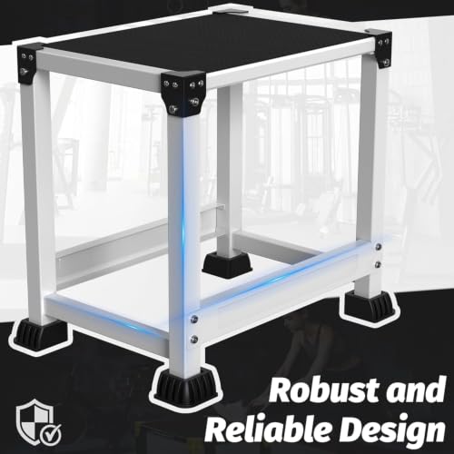 GanFindX Steel Plyo Jump Box, 12/18 Inch, White | Heavy-duty Steel Plyo Box For Home Gym. Builds Agility, Stamina, Conditioning & Strength. - size: 18 Inch