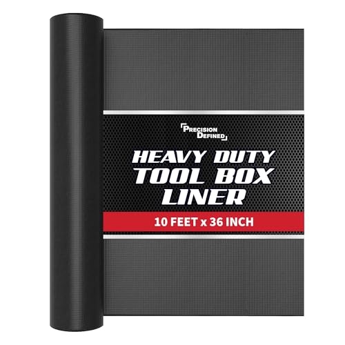 PD Tool Box Drawer Liner 10 ft x 36 in Black Thick Non-Slip Cabinet Mat | Professional Grade Shelf Liner And Toolbox Drawer Liner, Thick And Non-slip, Built To Protect Cabinets And Drawers Long-term - size: 10 ft x 36"