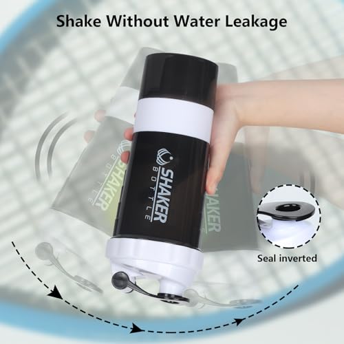 XTK Shaker Bottle Protein Shaker Bottles with Storage and Mix Ball, 16OZ Sports Water Bottle with Pill Organizer,Leak Proof Portable Shaker Cup for Protein Mixes and Pre Work Out,BPA Free(white) - color: WHITE