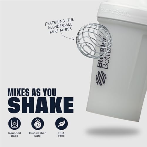BlenderBottle Classic V2 Shaker Bottle Perfect for Protein Shakes and Pre Workout, 20-oz, Full-Color White - color: Full-Color White, size: 20 Ounces