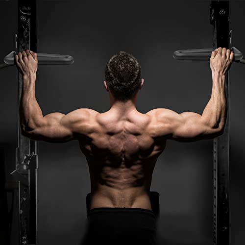 A2ZCARE Dip Bar Attachment for Squat Rack - Multi Grip Set of 2 for Strength Training, Pull up, Push up 2x2 inch Power Cage Squat Rack - Pair