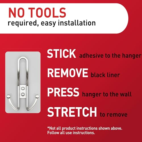 Command X-Large Satin Nickel Triple Hook,1 Hook,3 Strips,Damage-Free Hanging with Adhesive Strips,No Tools Wall-Hook for Hanging Decorations in Living Spaces,(Pack of 8) - style: 8-Pack