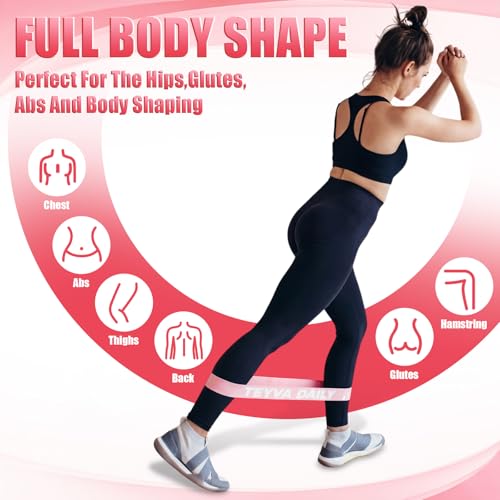 12 Pcs Fabric Resistance Bands for Working Out, Non-Slip Exercise Bands for Women, Pink Booty Elastic Loop Band for Glute Butt Thigh Yoga Pilates Stretching Gym Studio - color: Light Pink