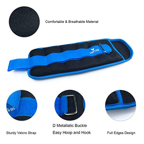 Ankle/Wrist Weights for Women, Men, Kids - Arm Leg Weights Set with Adjustable Strap - Running, Jogging, Gymnastic, Physical Therapy, Fitness - Choice of 1 lb 2 lbs 3 lbs 4 lbs 6 lbs 8 lbs 10 lbs - style: 8 lbs pair (4 lbs each), Light Blue