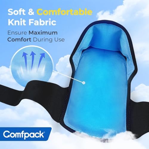 Comfpack Plantar Fasciitis Relief Ice Packs, 2PCS Heel Ice Pack Warp for Pain Relief with Heel & Sole Gel Coverage, Adjustable Hot Cold Therapy Foot Ice Pack Wrap for Heel Spur, Achilles Tendonitis