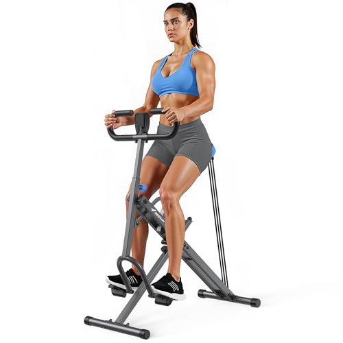 Squat Machine, MERACH R07 2 in 1 Squat Rowing Machine, Easy Setup & Foldable Exercise Equipment, Glute Trainer Machine, Glutes & Leg Home Workout Machine - color: Grey