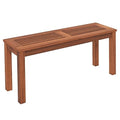 Tangkula Patio Wood Bench, 2-Person Solid Wood Bench with Slatted Seat, 39.5" Long Loveseat with Stable Wood Frame, Indoor Outdoor Dining Bench for Backyard, Poolside, Entryway (1) - size: 39.5"