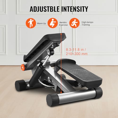 VEVOR Stair Stepper, Mini Stepper for Exercise at Home, Hydraulic Fitness Stepper with Resistance Bands, Full Body Workout Cardio Equipment, Stair Climber - style: Adjustable Stair Stepper