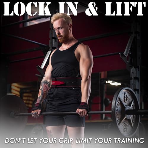 Figure 8 Lifting Strap- Strongman 10-14" Deadlift Straps- True Grip Support & Heavy Duty Wrist Straps for Weightlifting Women Men- Hand Straps for Weight Lifting Figure 8 Straps for Gym Workout - color: Black/Red, size: Large 14" - Fat or Axle Bar