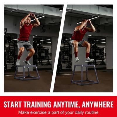 Happybuy Plyometric Jump Boxes, 12/18/24/30 Inch Agility Jumping Platform, Anti-Slip Exercise Step Up Box Set for Home Gym Training, Conditioning, Strength Training, Black