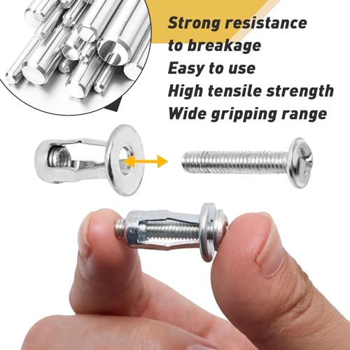 20Pcs M4 x 20 Hollow Door Anchor Set, Metal Cavity Fixing Anchors for Aluminium Cladding, Steel Pipe, Iron Sheet, Plastic Sheet (8 * 16MM) - color: M4 x 20(8*16MM)