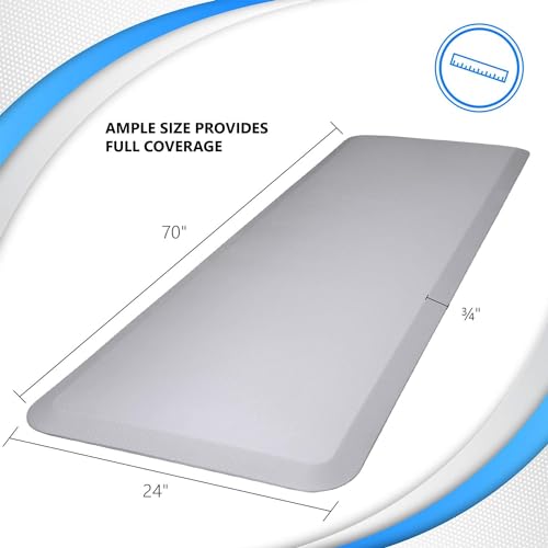 Fall Protection Mat for Elderly - Cushion Safety Mat Reduces Impact - Anti-Slip Fall Mats for Elderly - Bedside Floor Mats-24''x70''x3/4''-Grey - color: Grey