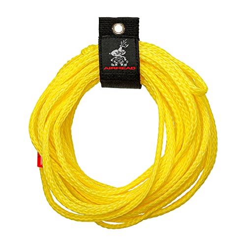 Airhead 1-6 Person Tow Rope for Towable Tubes, Heavy Duty Boat Towline for Tubing, UV Resistant 16 Strand Polypropylene with Rope Keeper, up to 6,000 lb Break Strength - size: 1 Person
