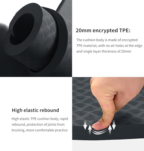 nuveti Large Exercise Mat - 15mm/20mm/30mm Thick Yoga Mat | Workout Mat for Fitness, Yoga, Pilates, Stretching & Floor Exercises for Women & Men with Free Carrying Bag - color: Grey, size: 183X80X20MM