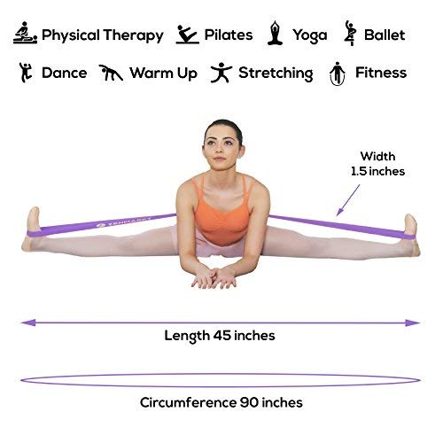 Ballet Stretch Bands for Flexibility, Strength and Dance Training | Ideal for Ballet, Gymnastics, Cheerleading and Pilates, Perfect for Practice, Training and Competitions - color: Purple