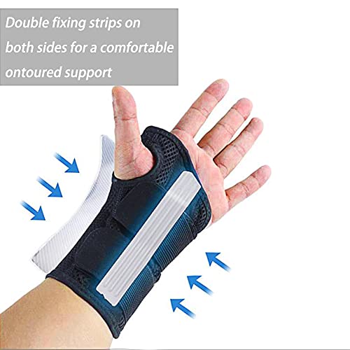 NuCamper Wrist Brace Carpal Tunnel Right Left Hand for Men Women, Night Wrist Sleep Supports Splints Arm Stabilizer with Compression Sleeve Adjustable Straps,for Tendonitis Arthritis Pain Relief - size: Large/X-Large (Pack of 1), style: Right Hand-Black