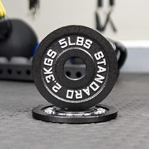 Steel Olympic Plates 35LB Set - Olympic 2 inch Premium Coated 2x of 10lb, 5lb, and 2.5lb Weights for Home or Commercial