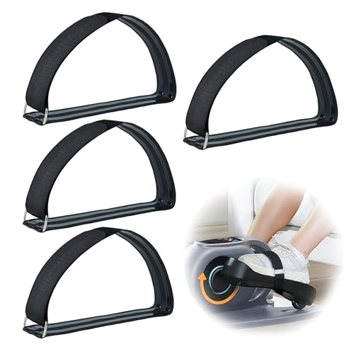 4 Pcs Ellipse Leg Exerciser Pedal Straps，Non-Slip Foot Pedal Straps for Under Desk Elliptical Machine, Foot Pedal Straps for Adults Seniors Fitness Home Sports Accessories