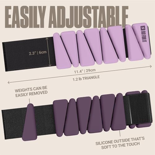 SPORTBIT Wrist and Ankle Weights for Women - Set of 2 (1lb Each) Wearable Ankle & Wrist Weights - Leg & Arm Bands, Silicone Weighted Bracelets for Workout, Walking, Running, Yoga, Pilates - color: Dark Purple