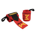 Pro-Grade Weightlifting Wrist Wraps (24") for Gym, Strength Training, and Powerlifting(1 Pair) - Heavy-Duty Thumb Loop Straps for Maximum Wrist Support in Bodybuilding & Fitness (Men & Women) - color: Red&Black