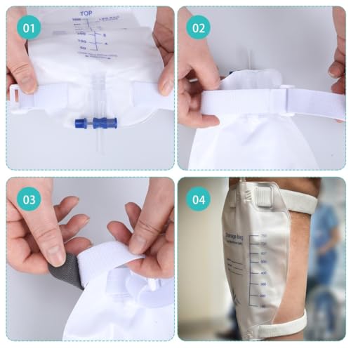 Leg Bag Strap 5pack Catheter Leg Straps Adjustable Urine Drainage Bag Strap Catheter Stabilization Device for Men Women