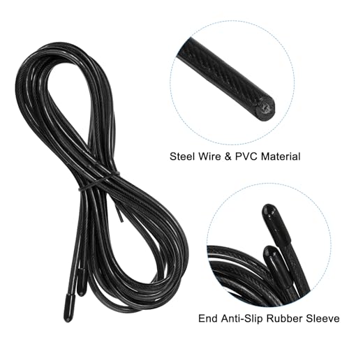 PATIKIL Speed Jump Rope Replacement Cable Professional Skipping Rope Replacement for High-Speed Jump Ropes - color: Black