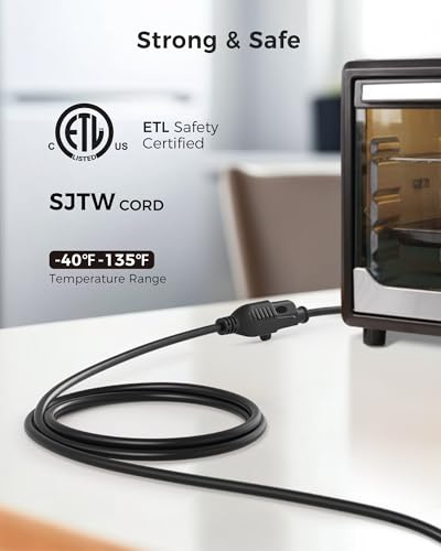 [ETL Listed] Cable Matters 16 AWG 13A Power Extension Cord, 50ft | 3-Prong Grounded, 1625W, Heavy Duty, NEMA 5-15P to 5-15R, Black - color: Black, size: 50 Feet, style: 1-Pack