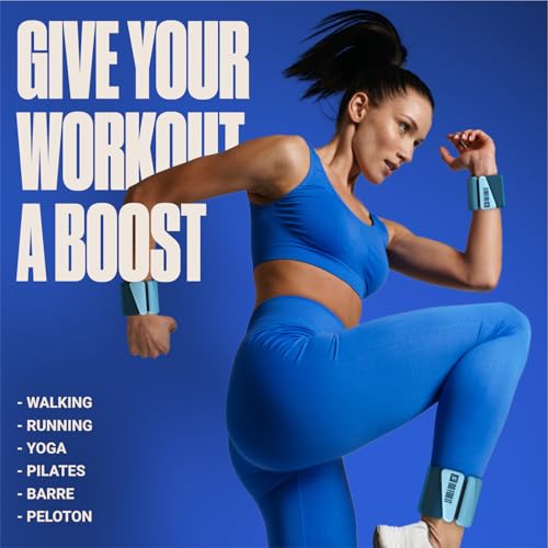 SPORTBIT Wrist and Ankle Weights for Women - Set of 2 (1lb Each) Wearable Ankle & Wrist Weights - Leg & Arm Bands, Silicone Weighted Bracelets for Workout, Walking, Running, Yoga, Pilates - color: Navy Blue