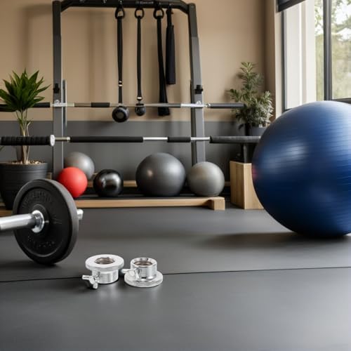 VALICLUD Barbell Collar Clamps 2.8mm Steel Dumbbell Screw Locking Fasteners 2pcs Pack Weight Lifting Collars Gym Clips for Home Fitness Security