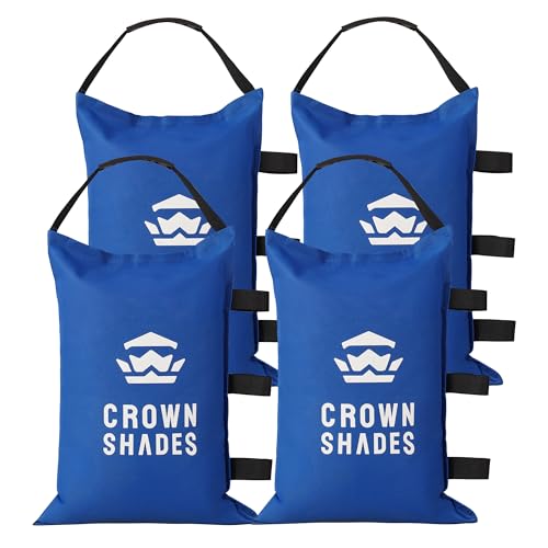 CROWN SHADES Sand Bags for Canopy Legs (150 LBS) Sandbags for Weight, Canopy Weights, Pop Up Tent Weights Bags, Blue (Unfilled) - color: Blue, size: 150lbs