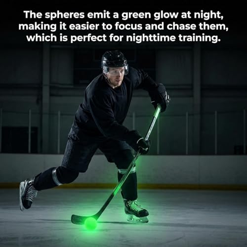 6PCS Glow in The Dark Lacrosse Ball, 8" Street Hockey Balls Training Sport Ball for Indoor Outdoor Sports Night Practice