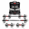Adjustable Dumbbell Set 44lb/66lb/110lb Home Weight Lifting Professional Dumbbell for Body Workout Home Gym with Carrying Bag Silver - size: 66 lbs