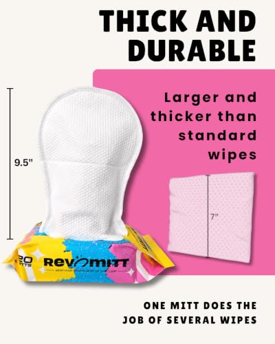 Sports Gear Cleaning & Deodorizing Mitts, Pre-Moistened for Boxing Gloves, Yoga Mats, Cleats, Helmets, Pads, Running Shoes & much more - 20 Count