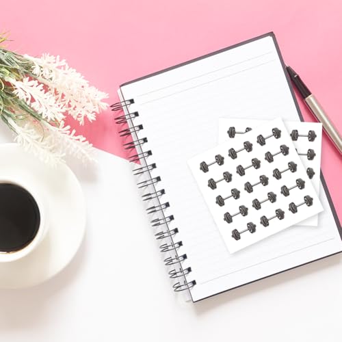 OLYCRAFT 300Pcs Self-Adhesive Sports Dumbbell Planner Stickers | 20 Sheets Fitness Equipment Stickers, Handbook Exercise Planner Sticker, Workout Tracking Sticker for Scrapbooking Journal - style: Barbell