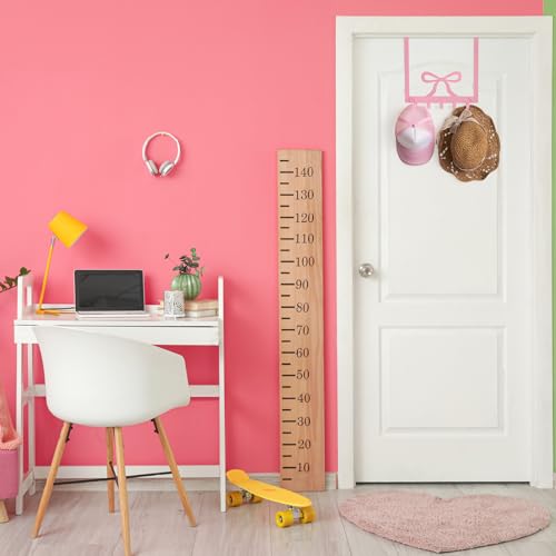 Reallnaive Pink Bow Over The Door Hooks Coquette Bathroom Decor Hanger Wall Mount Rack Holder for Towel, Hat, Coat, Cloth, Keychain, Bag, Home Organizer - style: Pink Bow