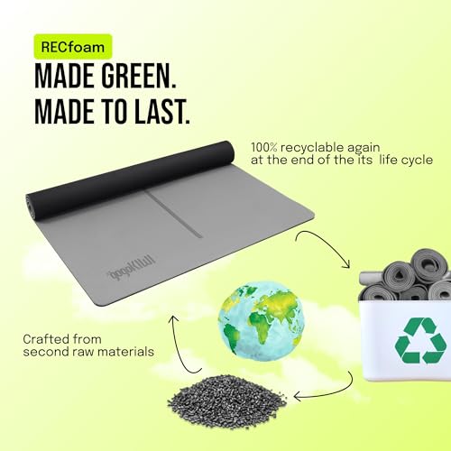Gogokiwi Large Yoga Mat (6'x4') – 1/4" & 1/2" Thick Exercise Mats for Home Workout, Extra Wide Workout Mats for Home Gym, Yoga, Pilates, Stretching, Floor & More - color: Grey Shadows, size: Extra Cushion (1/2 Inch Thick)