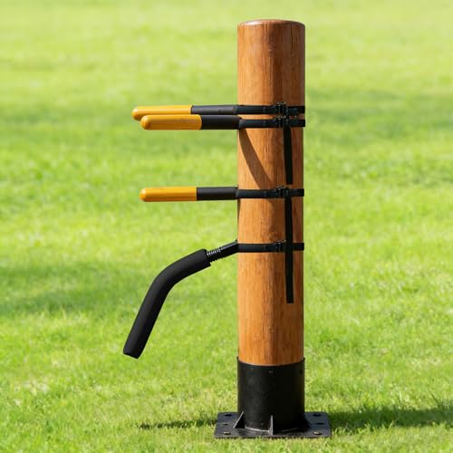 Wing Chun Dummy - Adjustable Wooden Wing Chun Dummy Arms & Leg - Space Saving Mook Jong for Home Gym, Kung Fu, and MMA Training - color: Hard Mount Model (For Trees & Pillars)