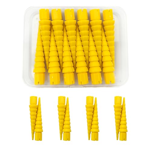 Yellow 12PCS Stripped Screw Hole Repair Anchor, Door Hinge Screw Hole Filler, Multi Use Wall Anchors, Fits Wood Screws Sizes #2 to #16 - color: Yellow
