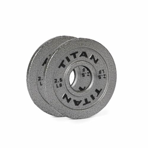 Titan Fitnes Cast Iron Olympic Plates, Classic Weight Plate Design, Hammer Finish - size: 2.5 LB Pair