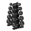 HANDBODE Hex Dumbbell Set with Vertical Storage Rack, 100–550 lb | Non-Slip Handle Design for Secure Grip, Rubber Encased Dumbbells, Hand Weights for Strength Training and Home Gym - style: 170 lb (5, 10, 15, 25, 30 lb) X 2 & Rack