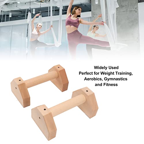 2pcs Wooden Push Up Handles, Anti Slip Pushup Bar with Silicone Pads, Joint Friendly Parallettes for Calisthenics Handstand and Floor Workouts for Men Women - size: 25cm / 9.8in