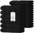 Commercial Bulk Pack of 12 Bath Towels – 100% Cotton Terry 24" x 48" – Ideal for Hotels, Salons, Gyms, Spas & Institutional Use – Black - color: Black, size: 24"x48" - PK 12