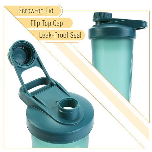 Mr. Pen- Shaker Bottles for Protein Mixes with Twist Cap, 28 oz | Protein Shaker Bottle with Wire Whisk Ball, Shaker Cup, Mixer Bottle - color: Light Blue