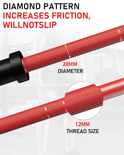 7FT Olympic Barbell, 1500LBS Weight Bar For Weightlifting and Powerlifting | 45lb Olympic Bar with Needle Bearings & Brass Bushings, Strength Training Bar Fit 2" Standard Weights Home Gym
