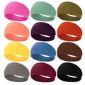 RITOPER Workout Wide Headbands for Women Non Slip, Super Soft Yoga Running Exercise Head Bands, Elastic Sweat Band Hair Bands for Women's Hair, Womens Solid Headband Hair Wrap - color: momao-12-solid