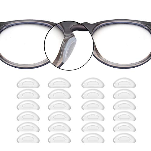 1.0mm Eyeglass Nose Pads 20 Pairs Stick On Anti-Slip Nose Pads for Glasses | 1mm Thin, Non Slip silicone Nose Pads for Eyeglasses Sunglasses Super Sticky 3M Adhesive (20-Clear) - color: Clear