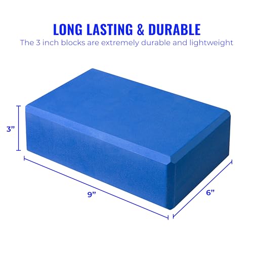 3 in Foam Bulk Yoga Blocks, 10 Pack - color: Dark Blue